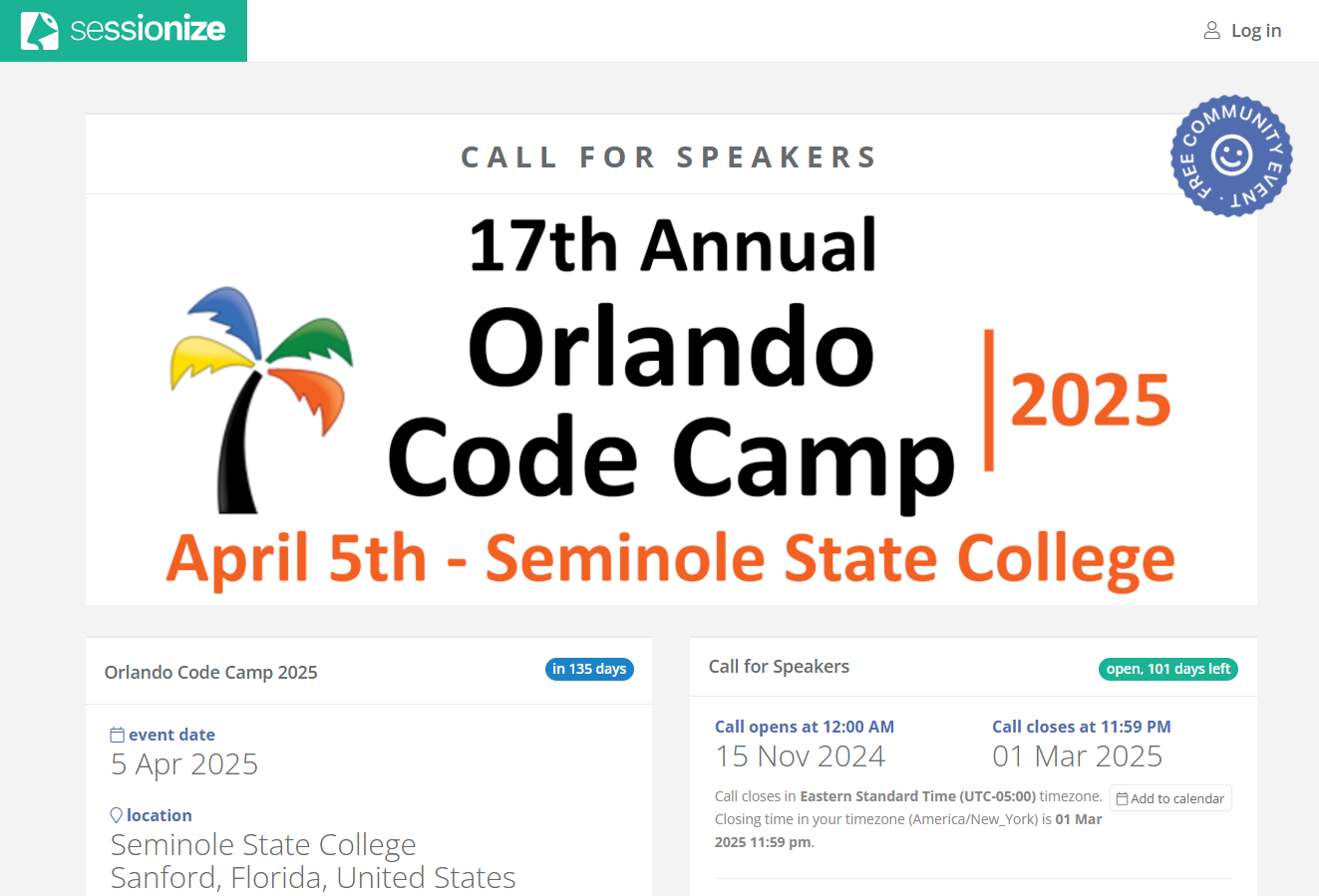 Orlando Code Camp 2025 - Call for Speakers